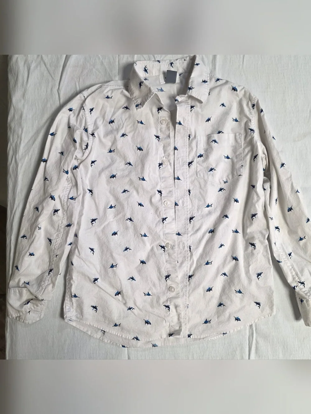 Old Navy Boys Long Sleeve Button Down Shirts Size M 8 Lot of 2